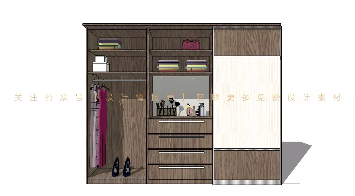 MODERN WARDROBE - SKETCHUP 3D MODEL - VRAY OR ENSCAPE - ID16405