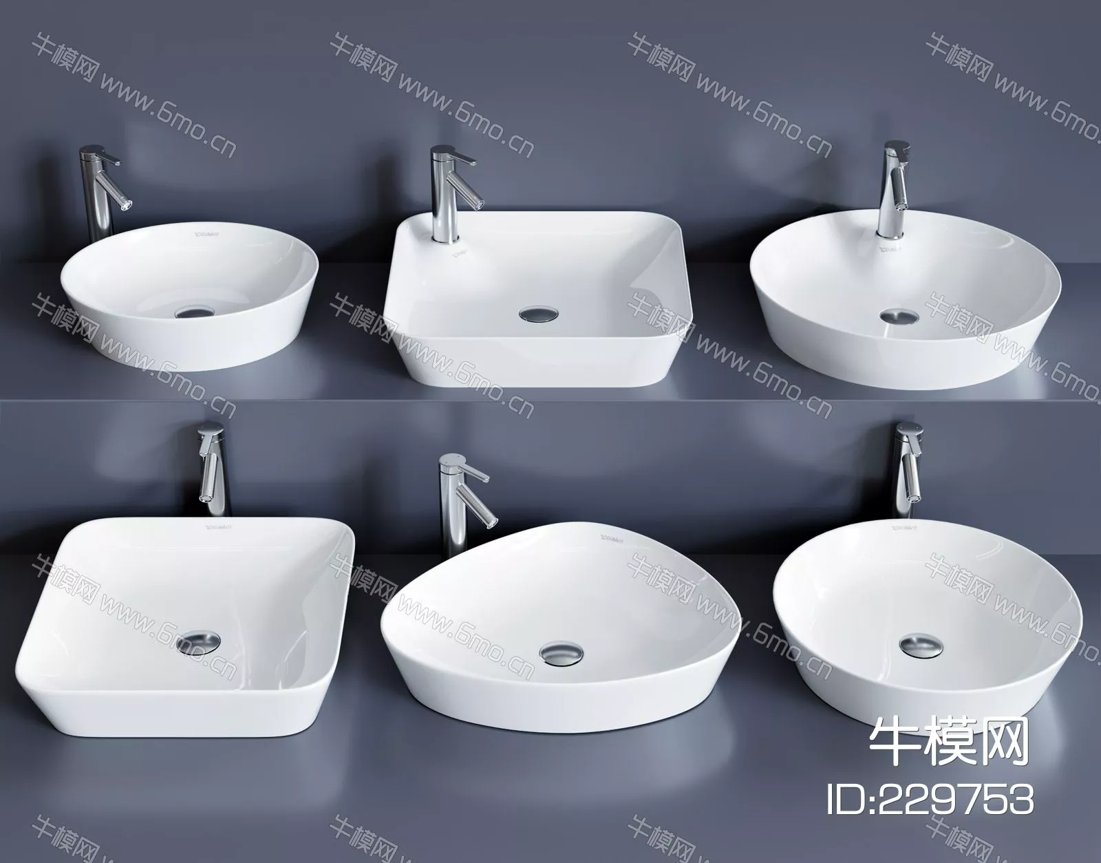 MODERN WASH BASIN - SKETCHUP 3D MODEL - ENSCAPE - 229753