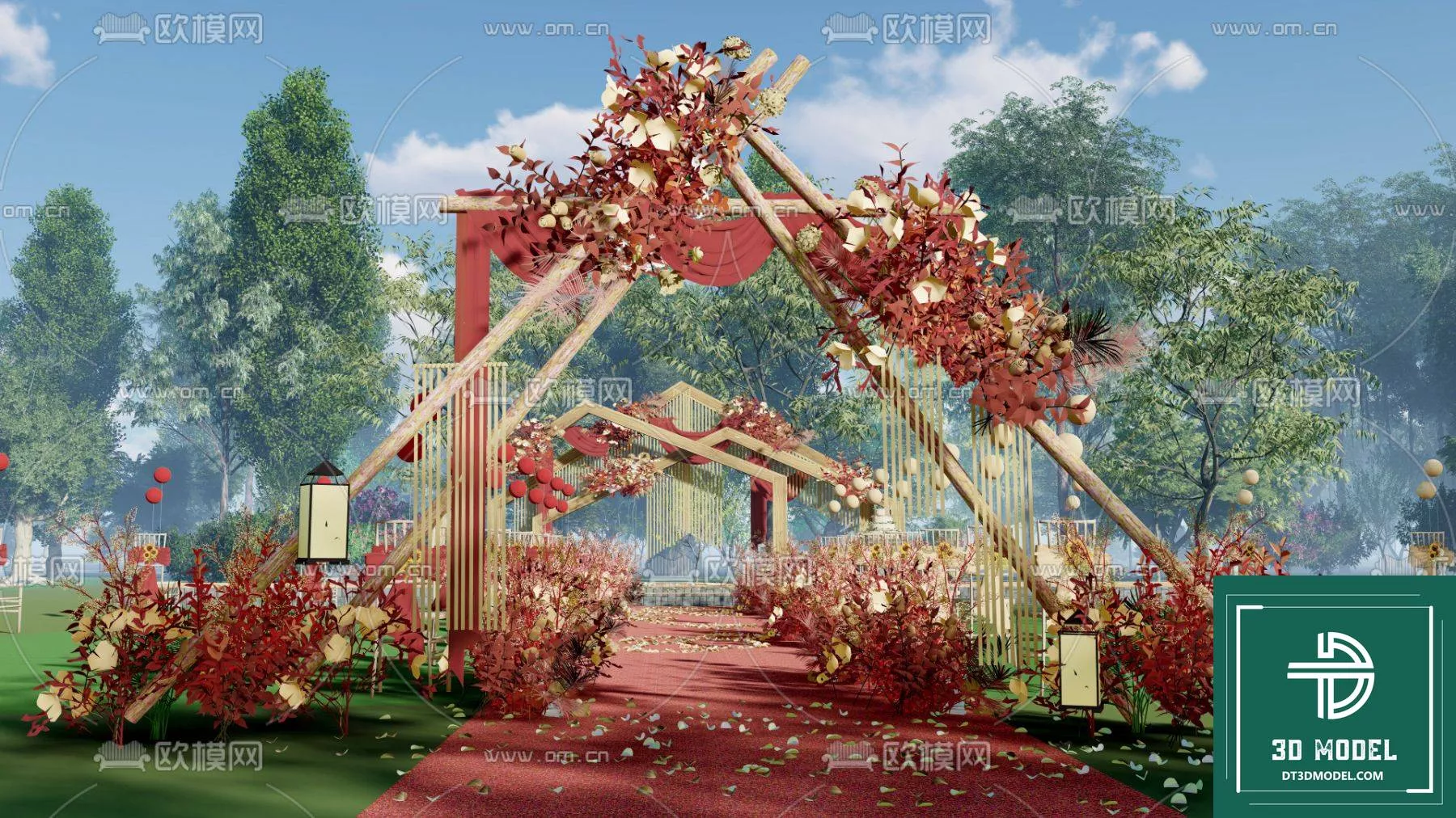 MODERN WEDDING - SKETCHUP 3D MODEL - VRAY OR ENSCAPE - ID16521