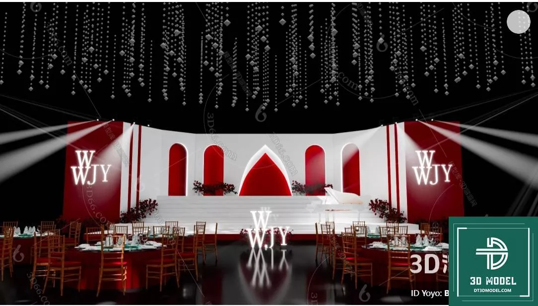 MODERN WEDDING - SKETCHUP 3D MODEL - VRAY OR ENSCAPE - ID16573