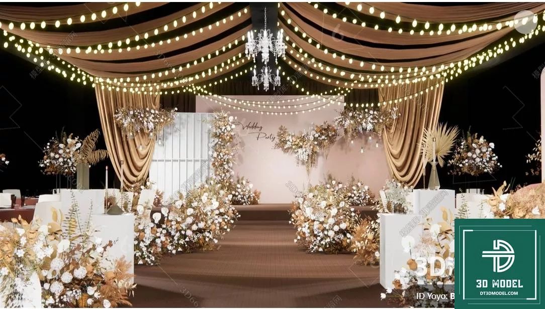 MODERN WEDDING - SKETCHUP 3D MODEL - VRAY OR ENSCAPE - ID16629