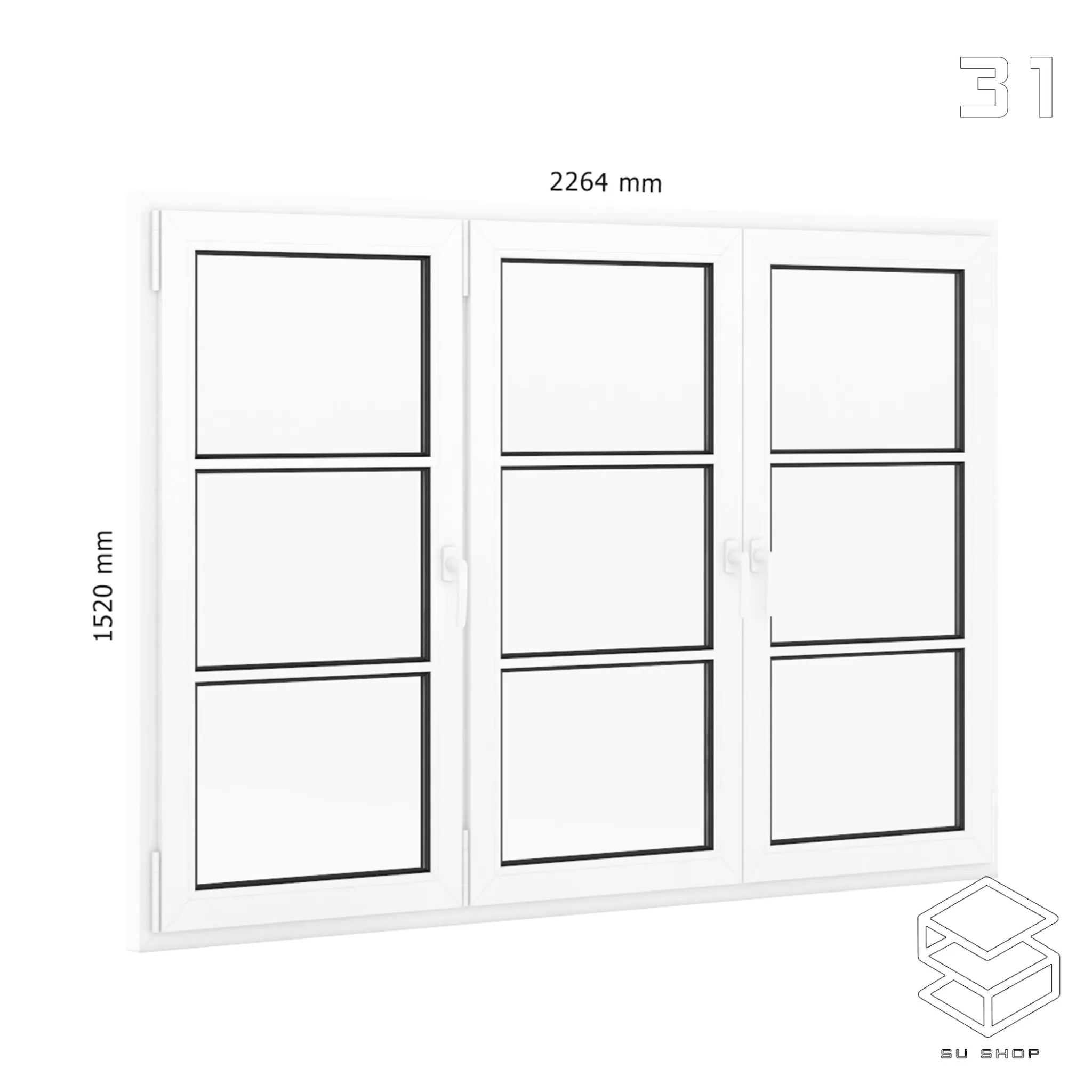 MODERN WINDOWS - SKETCHUP 3D MODEL - VRAY OR ENSCAPE - ID16772