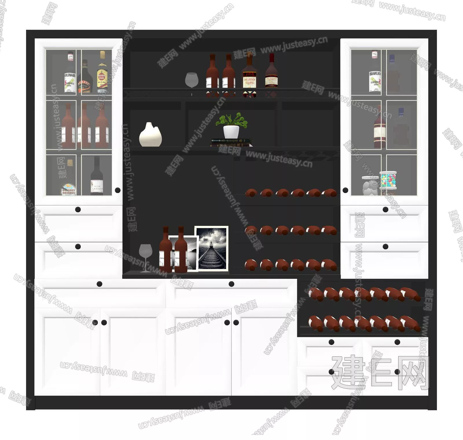 MODERN WINE CABINET - SKETCHUP 3D MODEL - ENSCAPE - 111427847