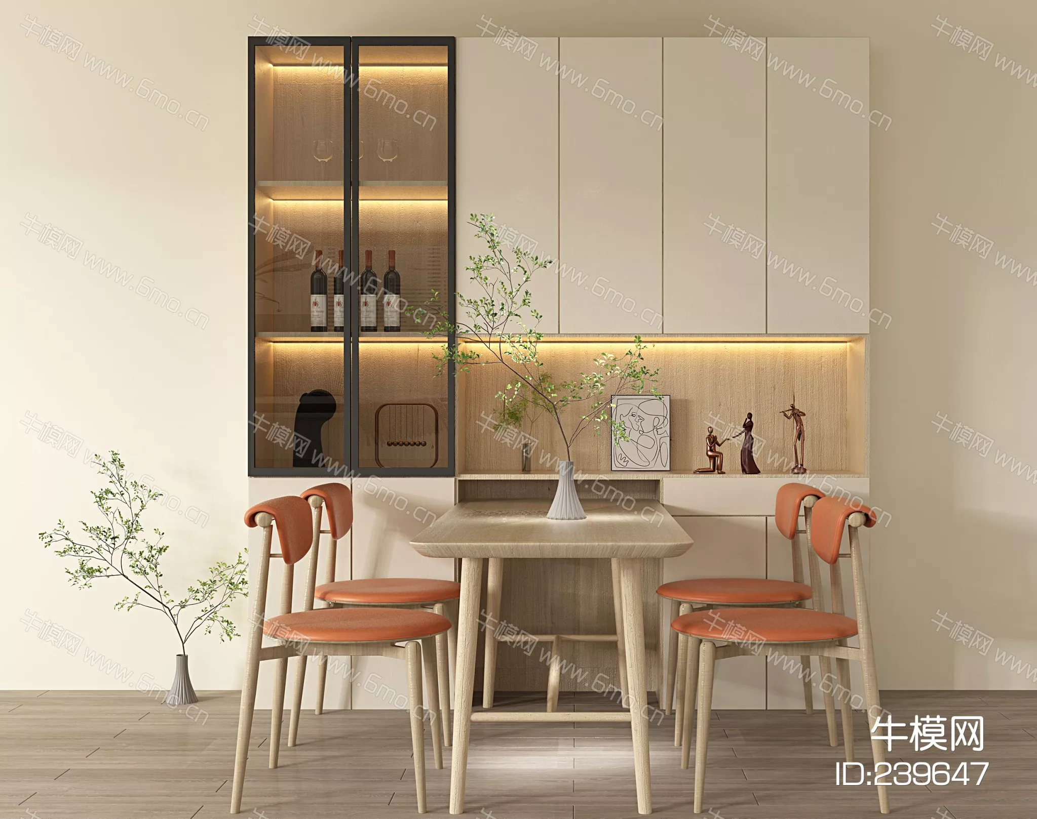 MODERN WINE CABINET - SKETCHUP 3D MODEL - ENSCAPE - 239647