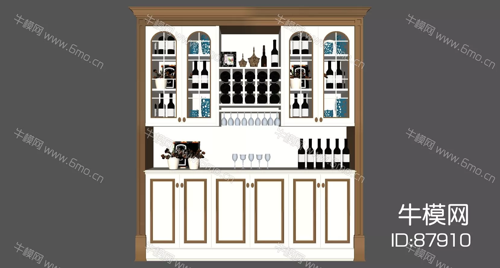 MODERN WINE CABINET - SKETCHUP 3D MODEL - ENSCAPE - 87910