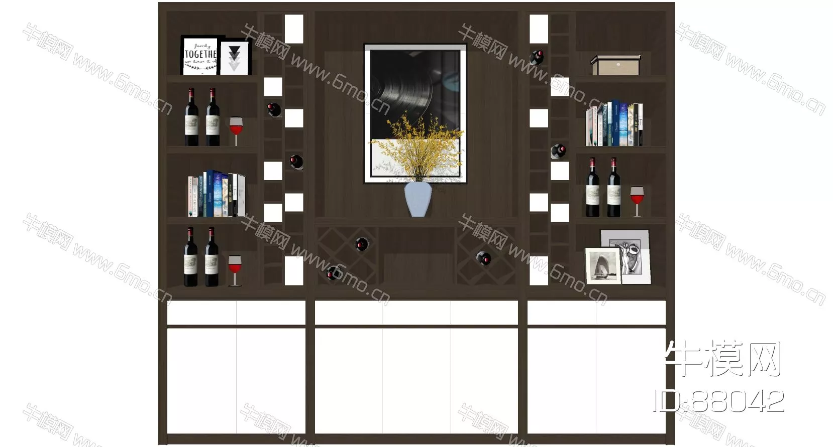 MODERN WINE CABINET - SKETCHUP 3D MODEL - ENSCAPE - 88042