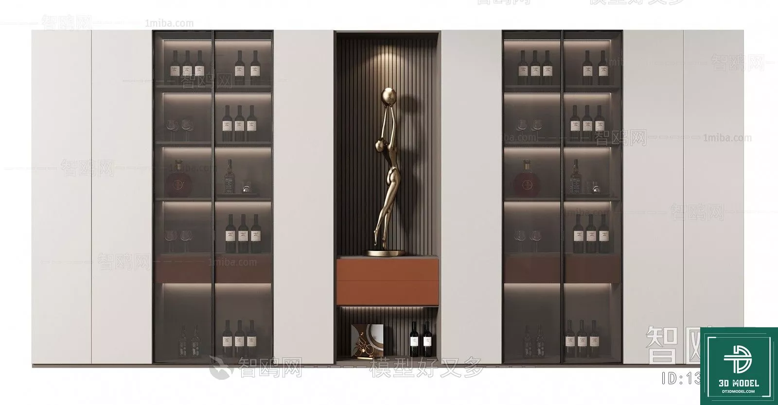 MODERN WINE CABINET - SKETCHUP 3D MODEL - VRAY OR ENSCAPE - ID16894