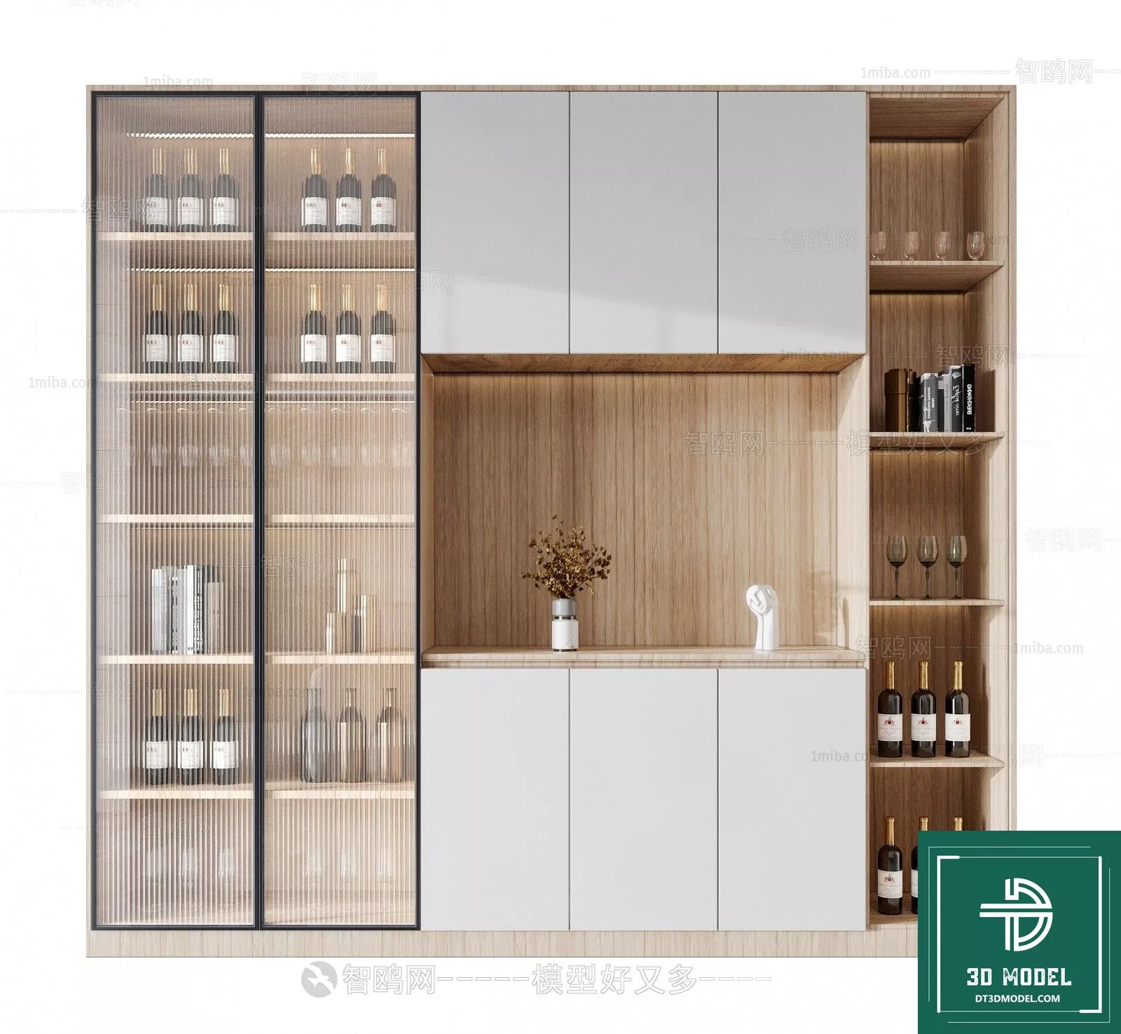 MODERN WINE CABINET - SKETCHUP 3D MODEL - VRAY OR ENSCAPE - ID16900