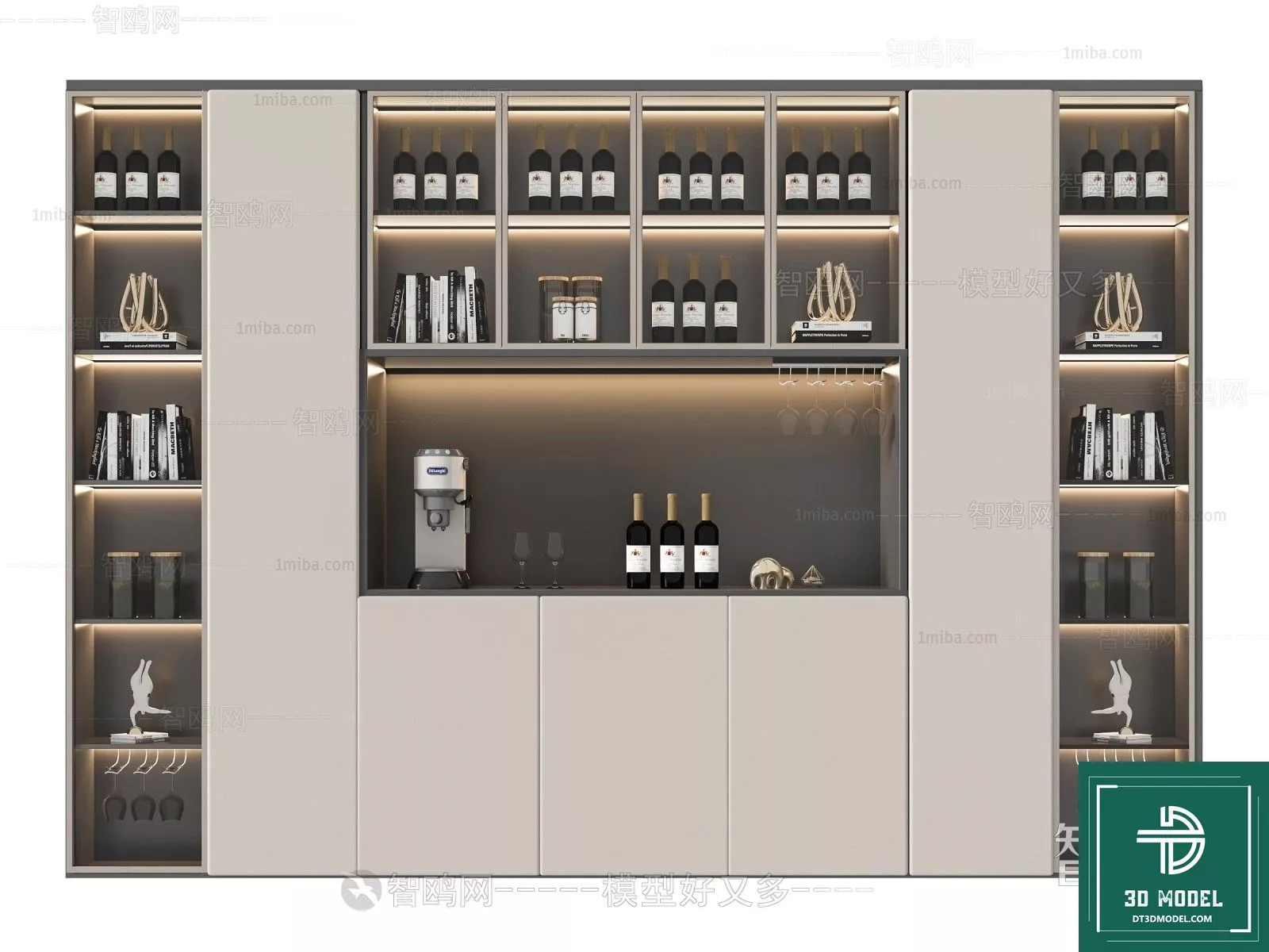 MODERN WINE CABINET - SKETCHUP 3D MODEL - VRAY OR ENSCAPE - ID16908