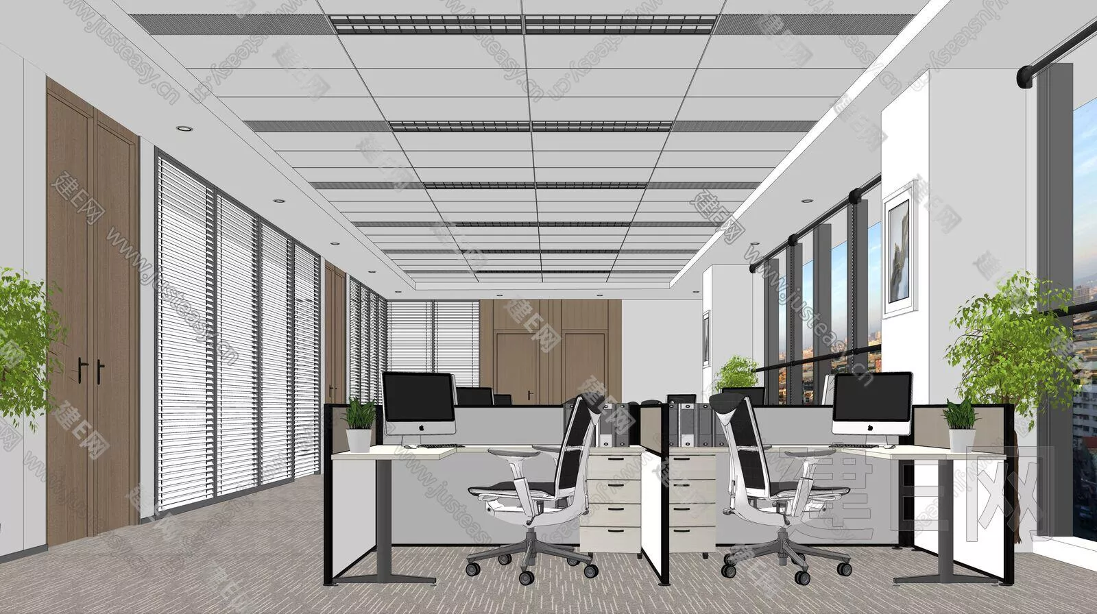 MODERN WORKSPACE - SKETCHUP 3D MODEL - ENSCAPE - 104611941