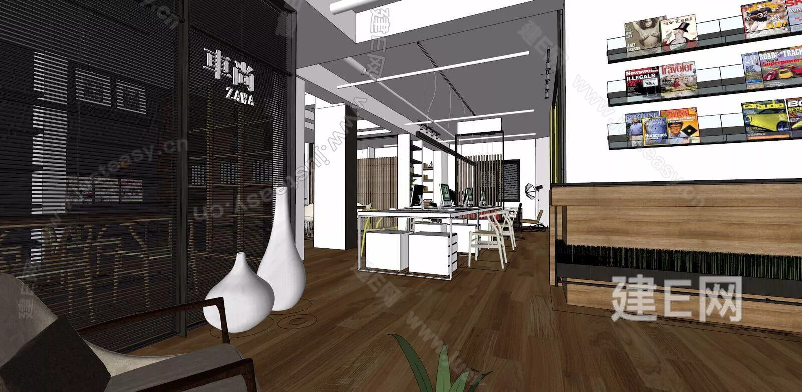 MODERN WORKSPACE - SKETCHUP 3D MODEL - ENSCAPE - 105005344