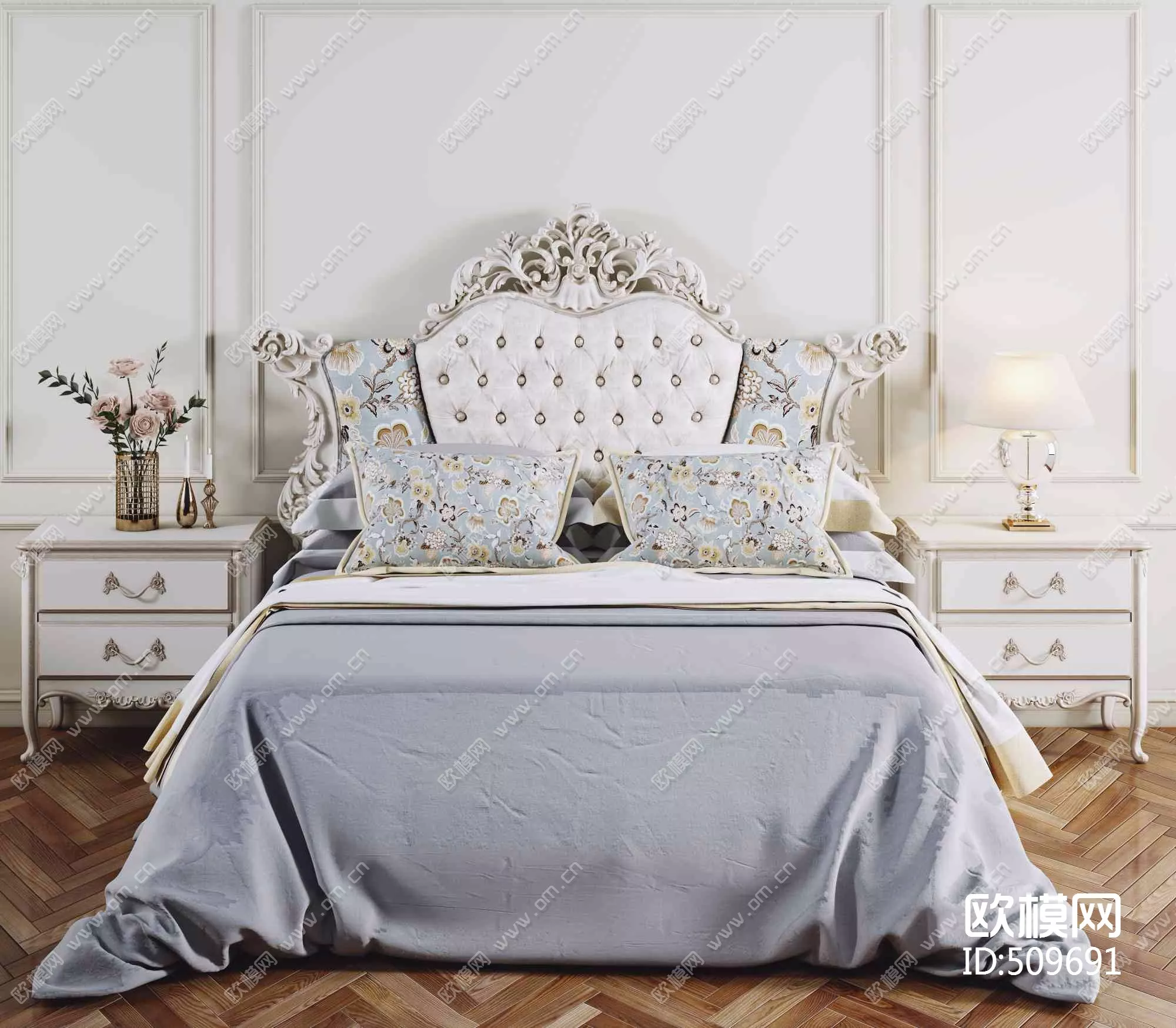 NEO CLASSIC BED - SKETCHUP 3D MODEL - VRAY OR ENSCAPE - ID16988