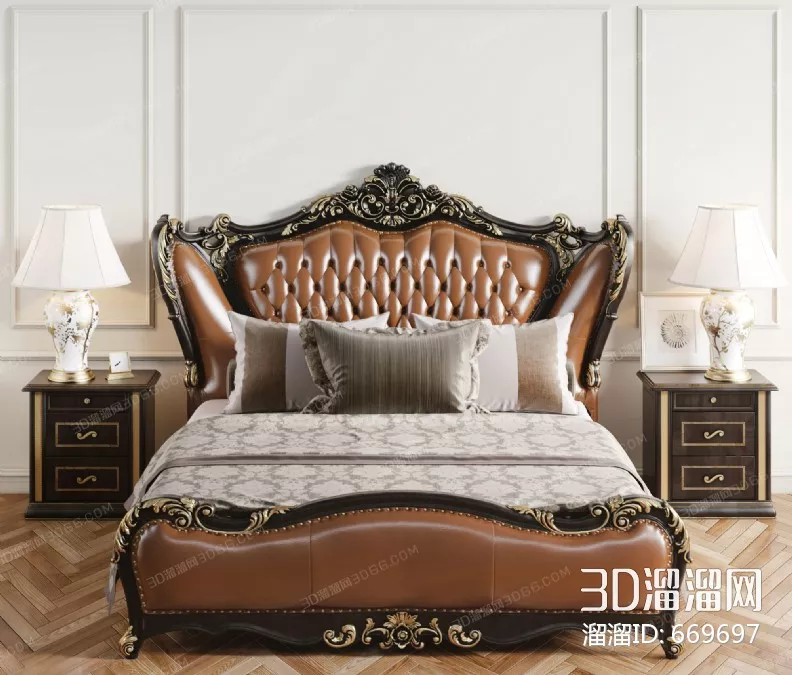 NEO CLASSIC BED - SKETCHUP 3D MODEL - VRAY OR ENSCAPE - ID16992