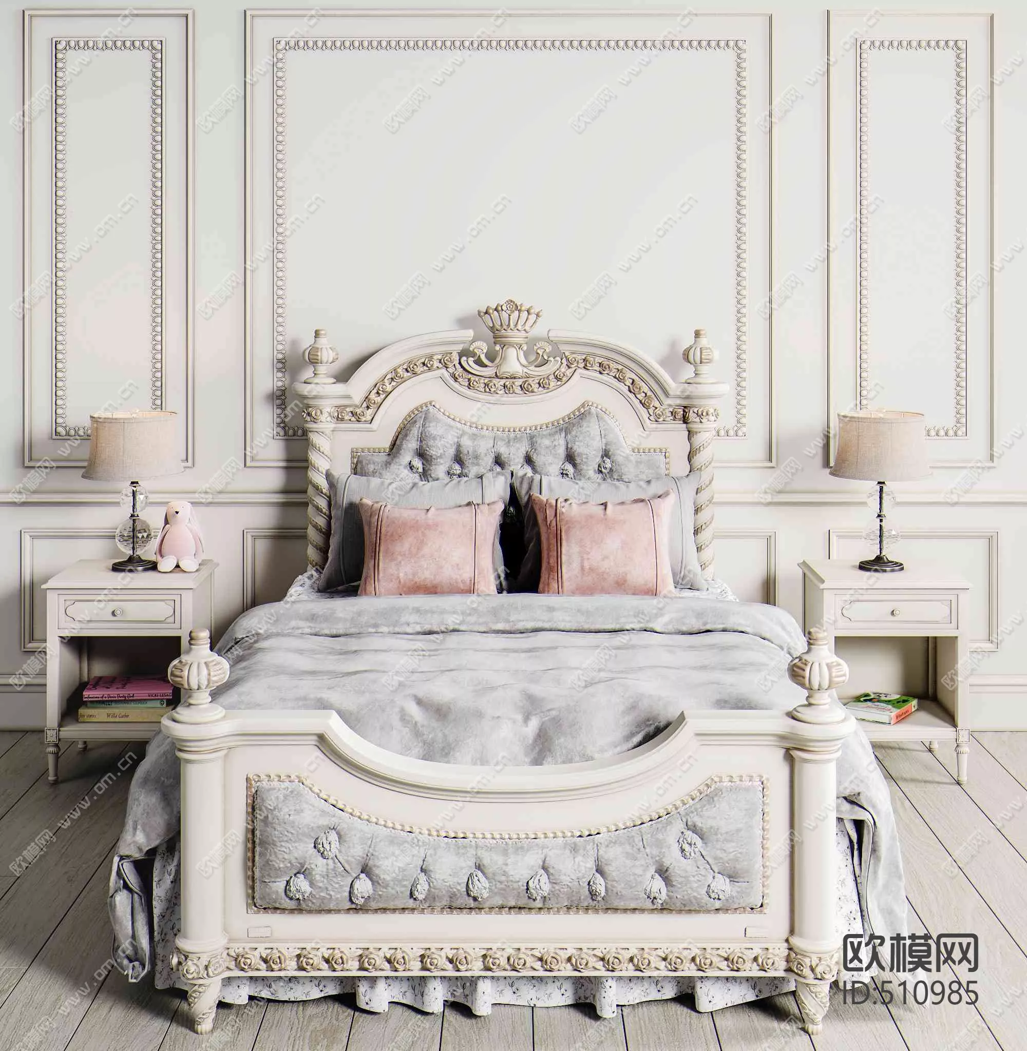 NEO CLASSIC BED - SKETCHUP 3D MODEL - VRAY OR ENSCAPE - ID16995