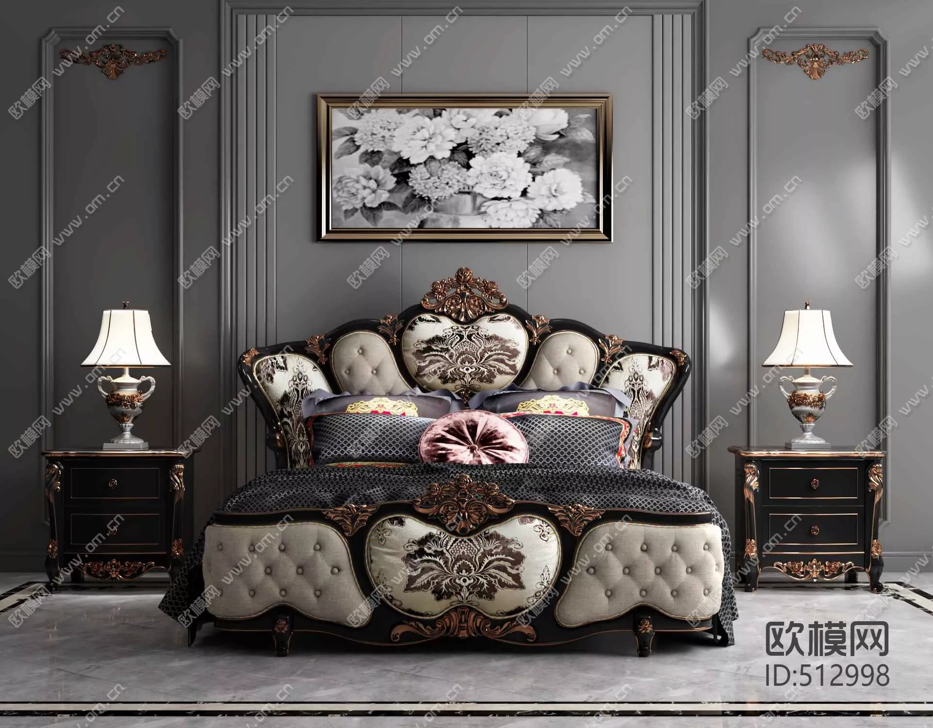 NEO CLASSIC BED - SKETCHUP 3D MODEL - VRAY OR ENSCAPE - ID16997