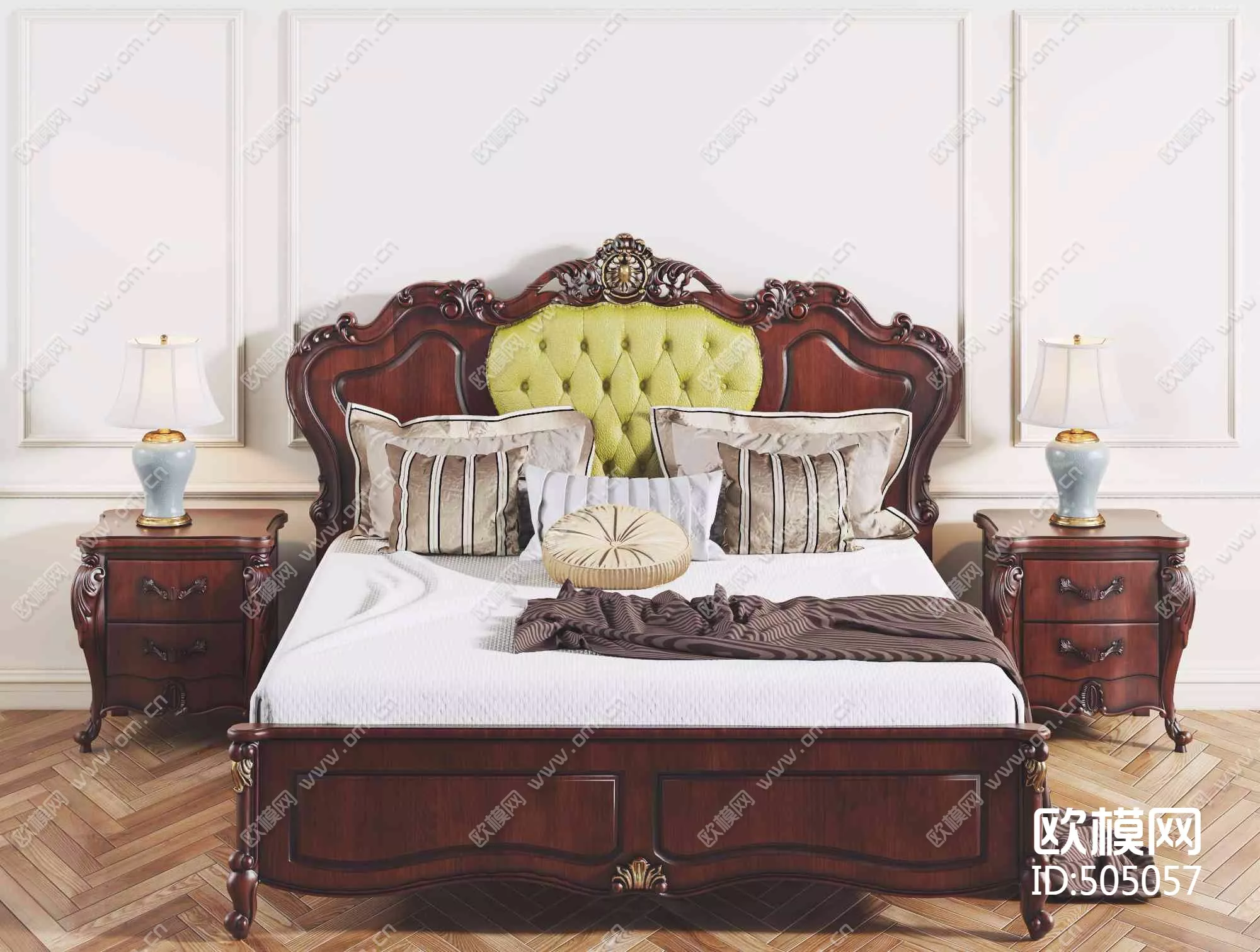 NEO CLASSIC BED - SKETCHUP 3D MODEL - VRAY OR ENSCAPE - ID17004