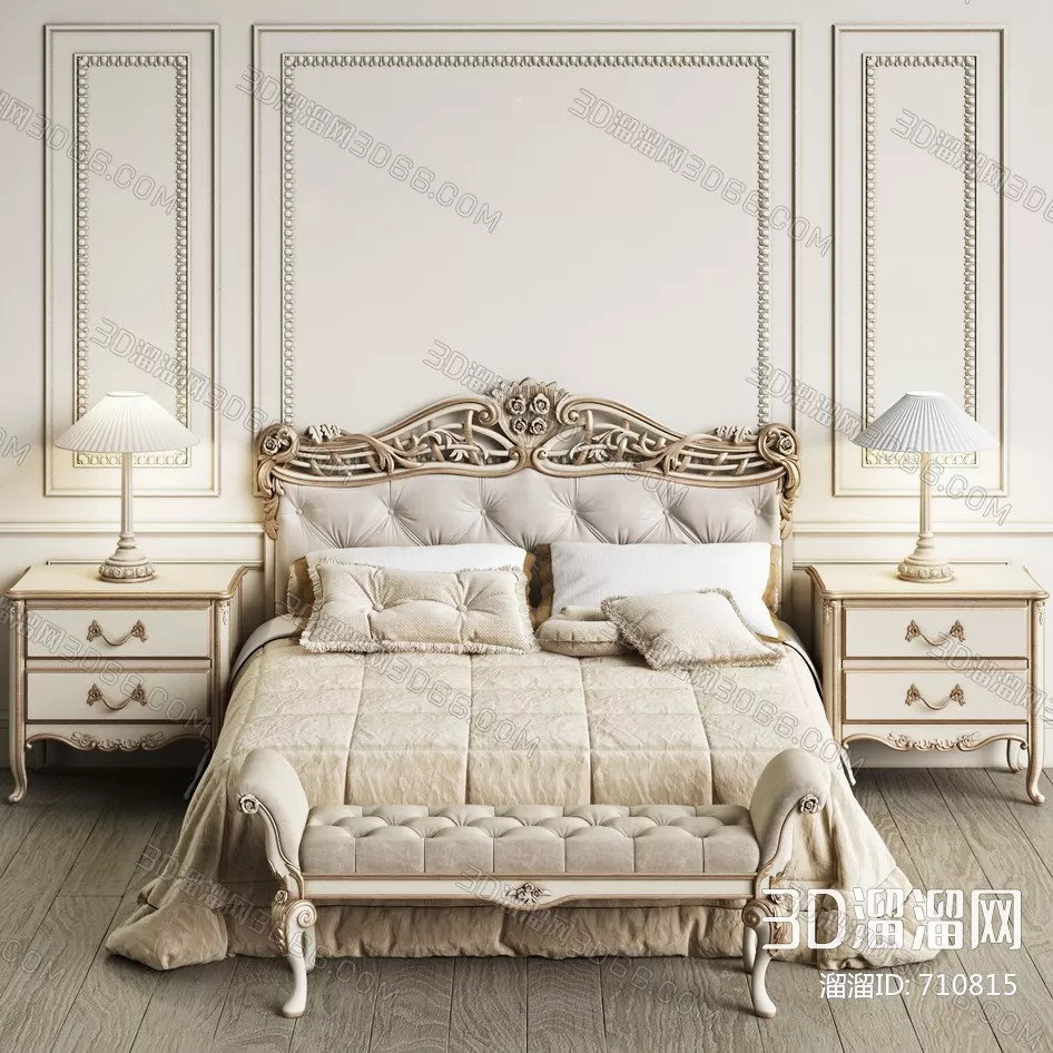 NEO CLASSIC BED - SKETCHUP 3D MODEL - VRAY OR ENSCAPE - ID17005