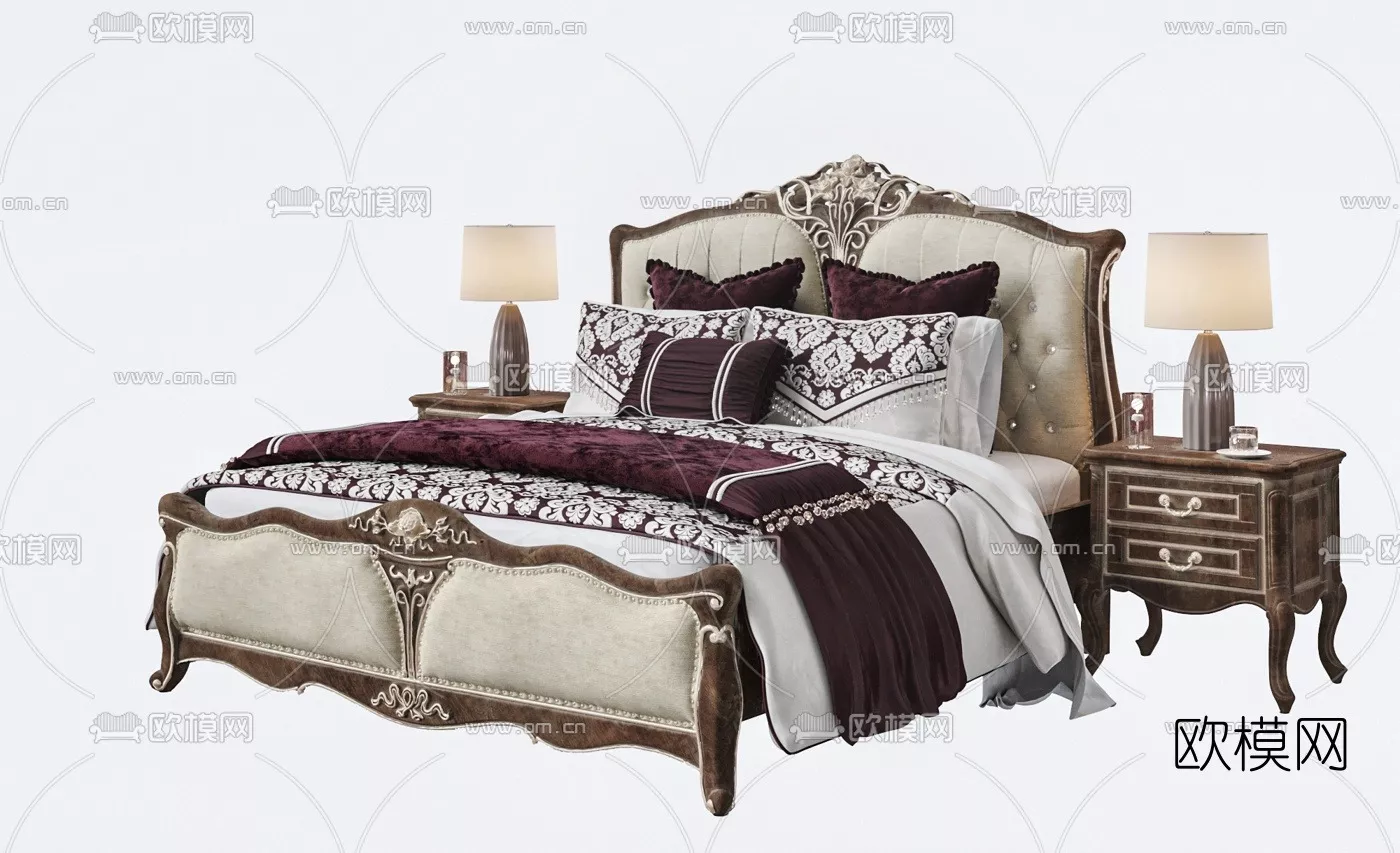 NEO CLASSIC BED - SKETCHUP 3D MODEL - VRAY OR ENSCAPE - ID17009