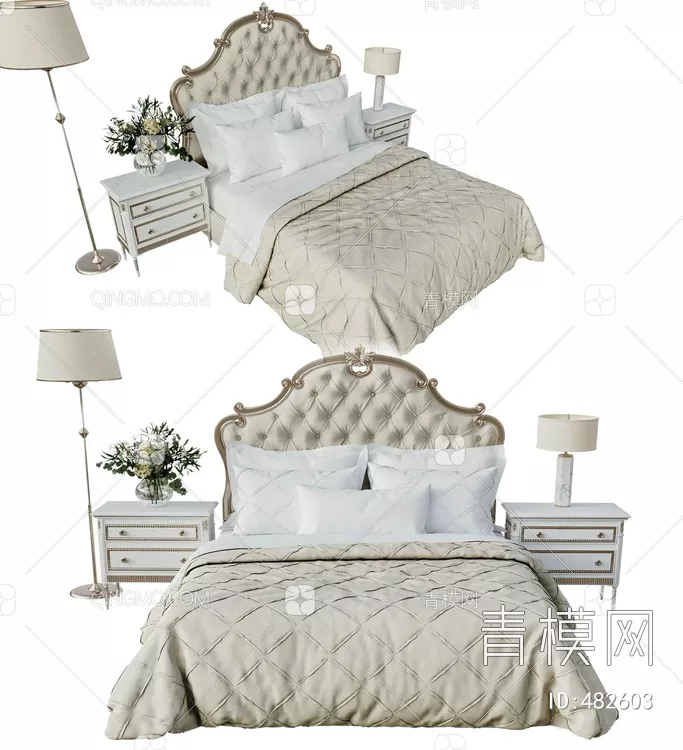 NEO CLASSIC BED - SKETCHUP 3D MODEL - VRAY OR ENSCAPE - ID17012