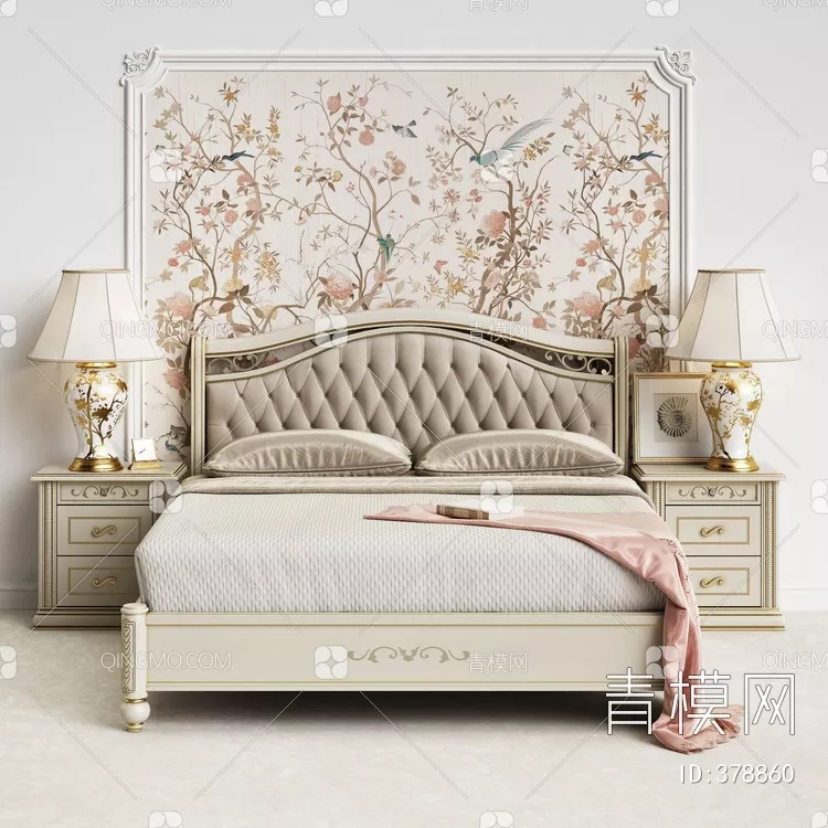 NEO CLASSIC BED - SKETCHUP 3D MODEL - VRAY OR ENSCAPE - ID17014