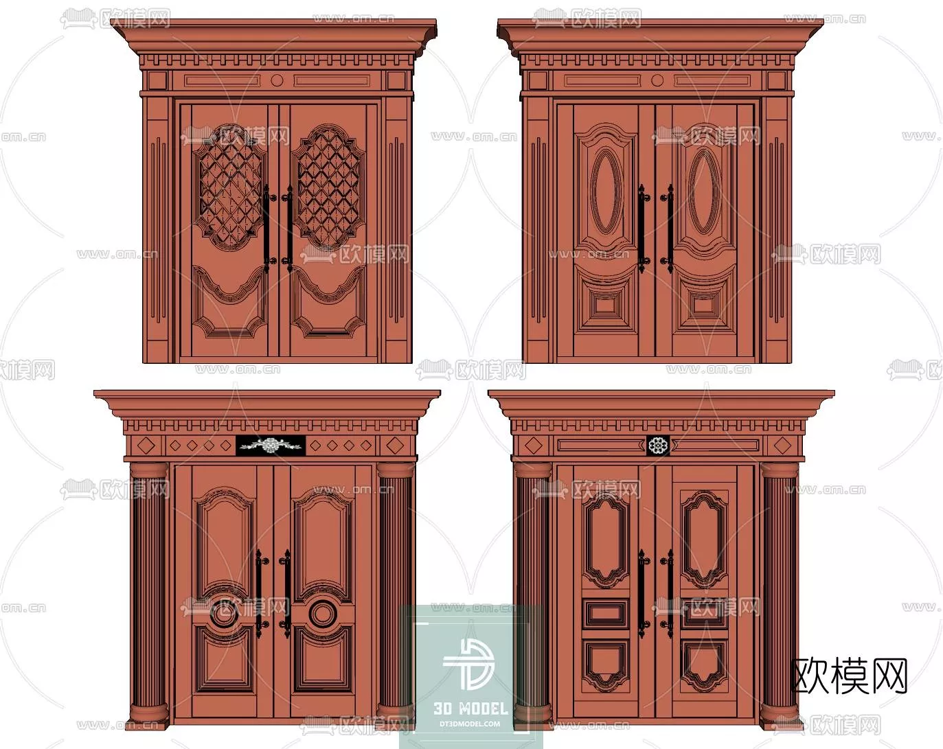 NEO CLASSIC DOOR - SKETCHUP 3D MODEL - VRAY OR ENSCAPE - ID17021