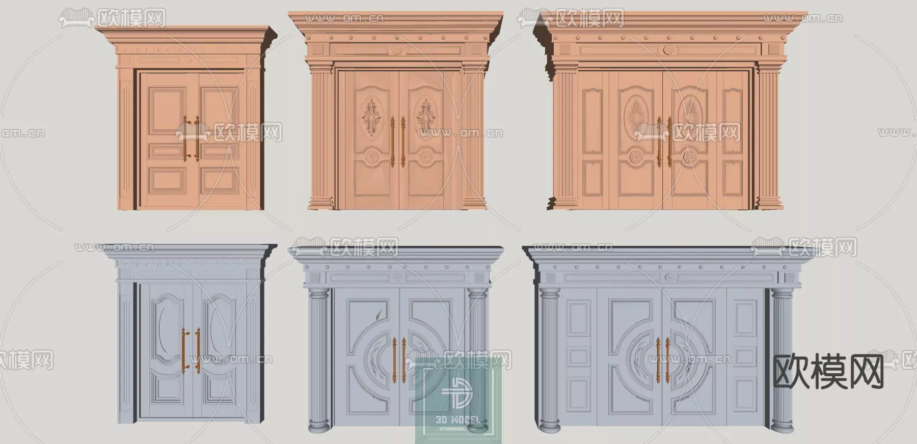 NEO CLASSIC DOOR - SKETCHUP 3D MODEL - VRAY OR ENSCAPE - ID17023