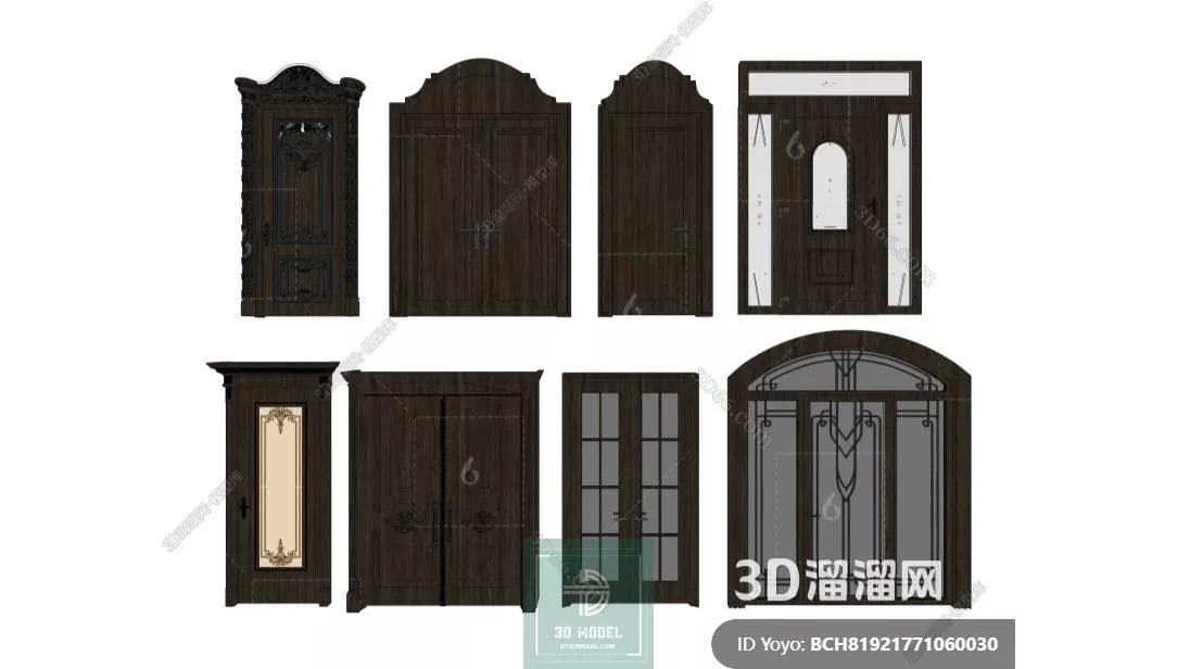 NEO CLASSIC DOOR - SKETCHUP 3D MODEL - VRAY OR ENSCAPE - ID17044