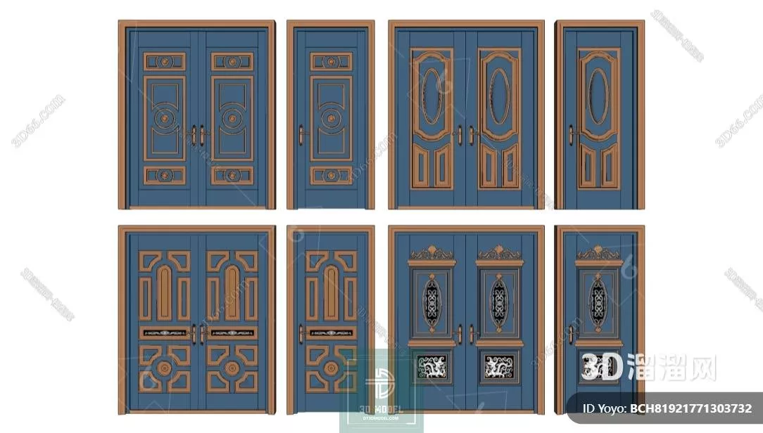 NEO CLASSIC DOOR - SKETCHUP 3D MODEL - VRAY OR ENSCAPE - ID17046