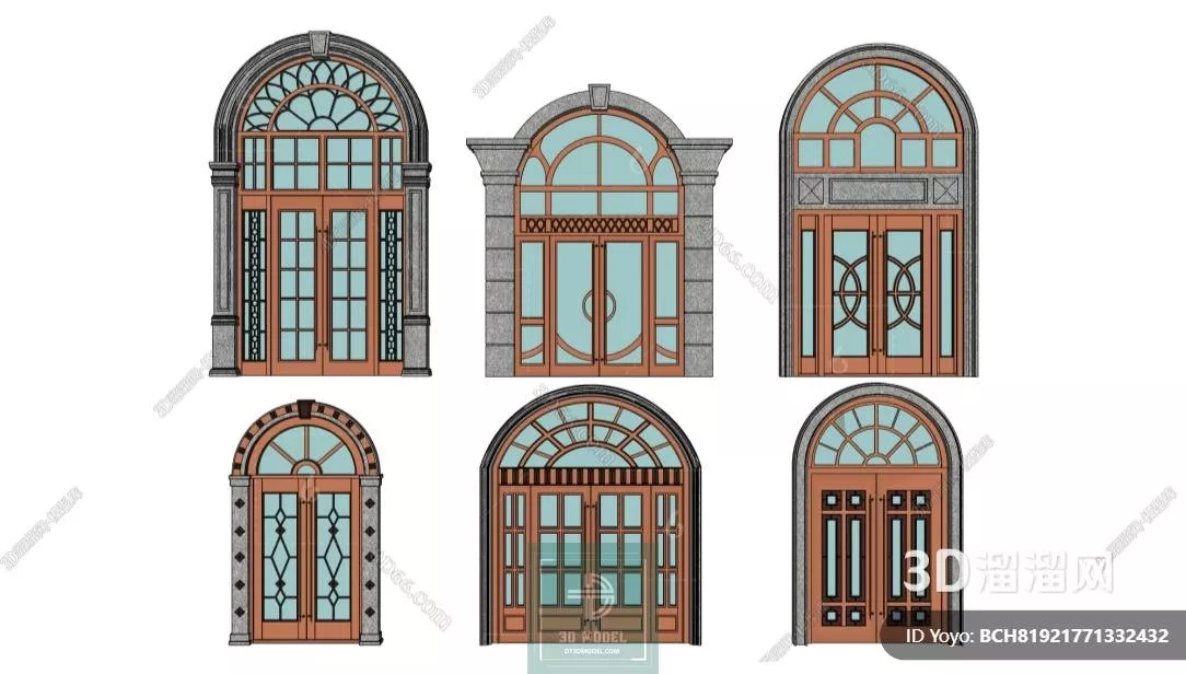 NEO CLASSIC DOOR - SKETCHUP 3D MODEL - VRAY OR ENSCAPE - ID17047