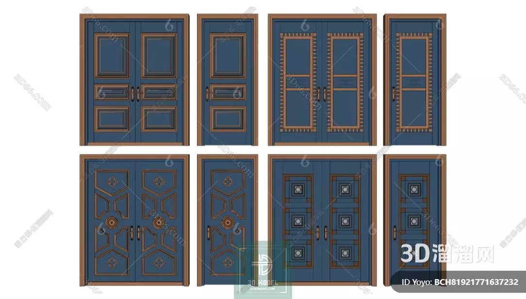 NEO CLASSIC DOOR - SKETCHUP 3D MODEL - VRAY OR ENSCAPE - ID17048