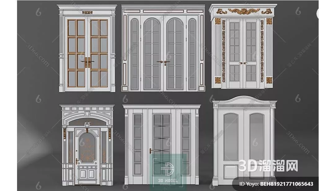 NEO CLASSIC DOOR - SKETCHUP 3D MODEL - VRAY OR ENSCAPE - ID17070