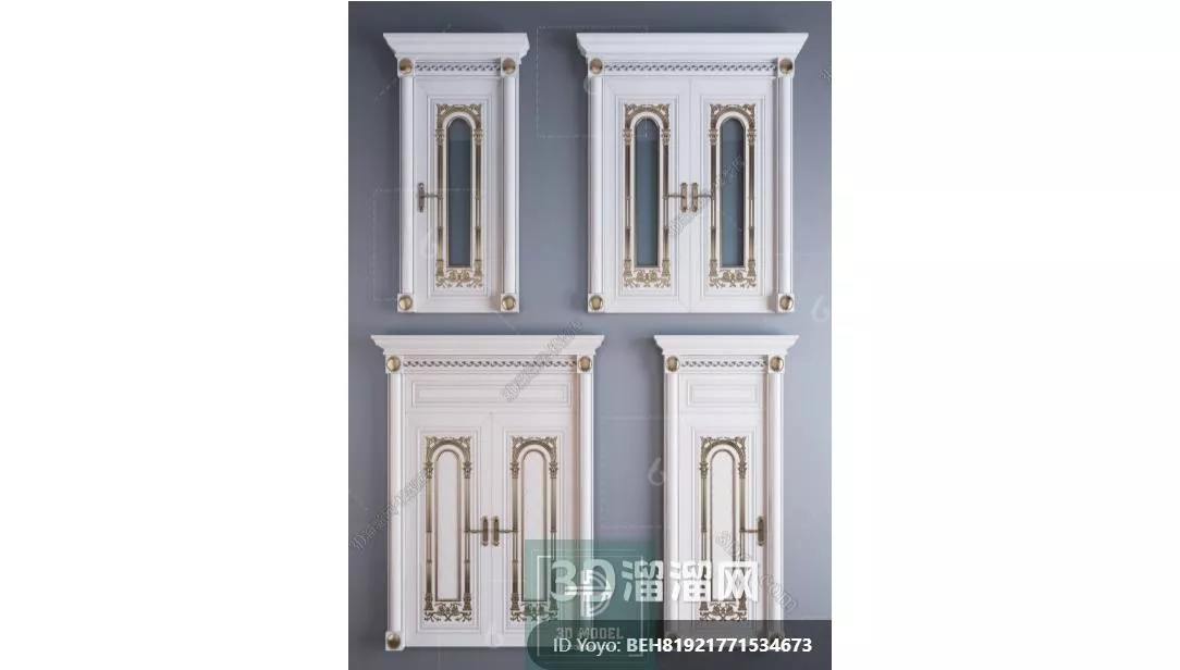 NEO CLASSIC DOOR - SKETCHUP 3D MODEL - VRAY OR ENSCAPE - ID17109