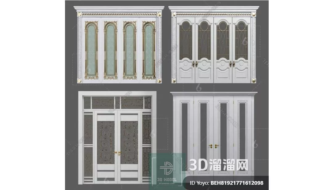 NEO CLASSIC DOOR - SKETCHUP 3D MODEL - VRAY OR ENSCAPE - ID17117