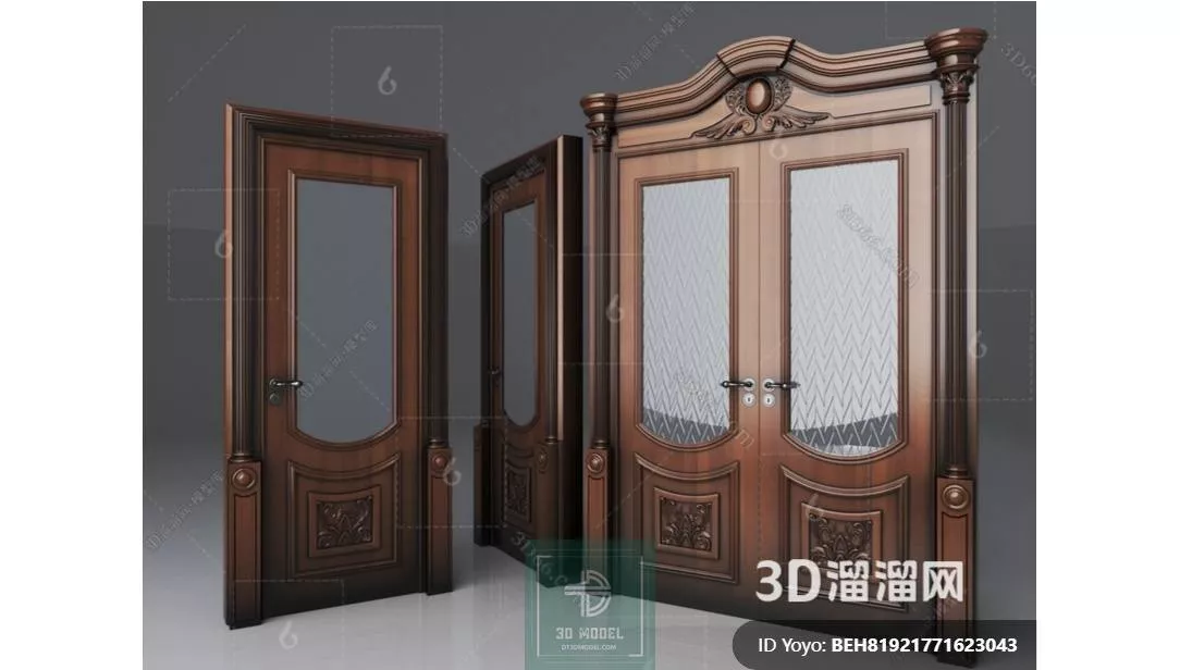 NEO CLASSIC DOOR - SKETCHUP 3D MODEL - VRAY OR ENSCAPE - ID17119