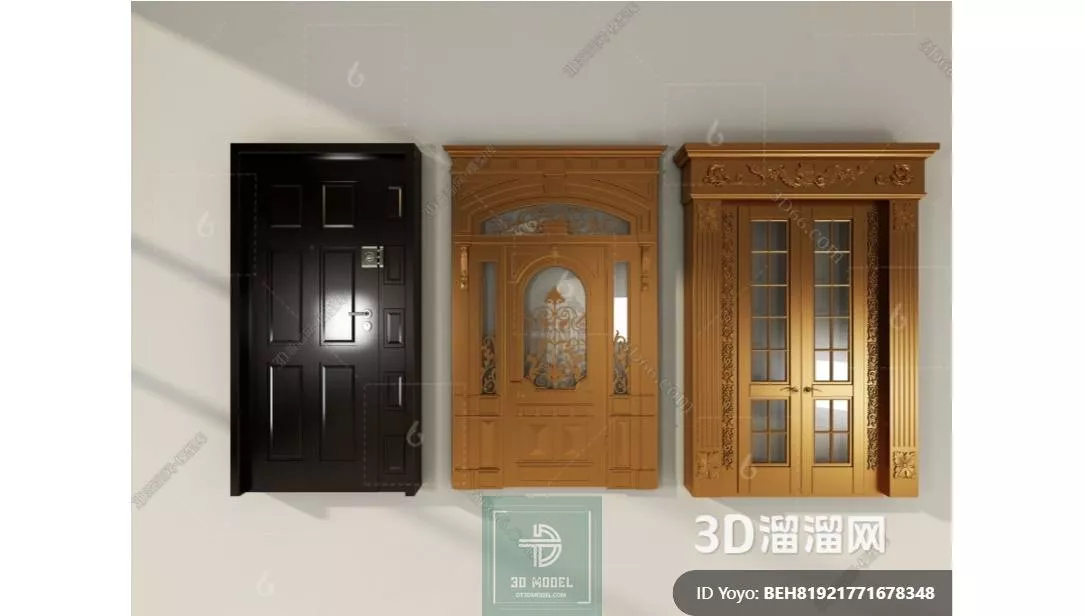 NEO CLASSIC DOOR - SKETCHUP 3D MODEL - VRAY OR ENSCAPE - ID17125