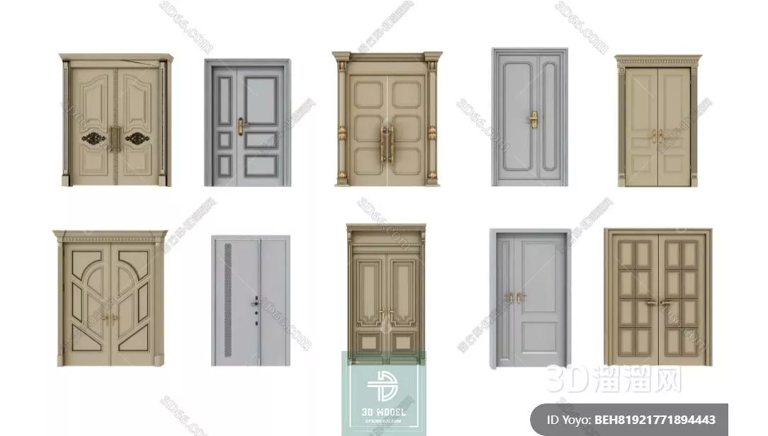 NEO CLASSIC DOOR - SKETCHUP 3D MODEL - VRAY OR ENSCAPE - ID17142