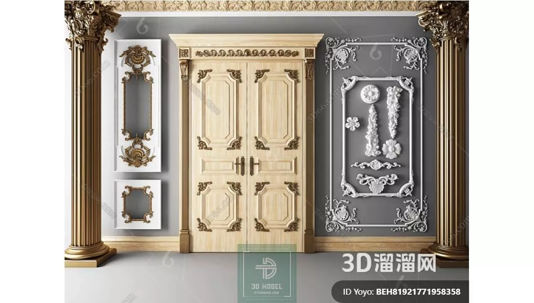 NEO CLASSIC DOOR - SKETCHUP 3D MODEL - VRAY OR ENSCAPE - ID17145