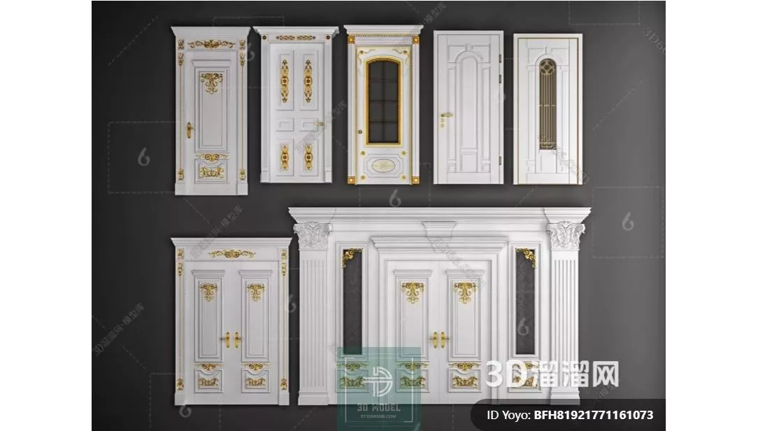 NEO CLASSIC DOOR - SKETCHUP 3D MODEL - VRAY OR ENSCAPE - ID17153