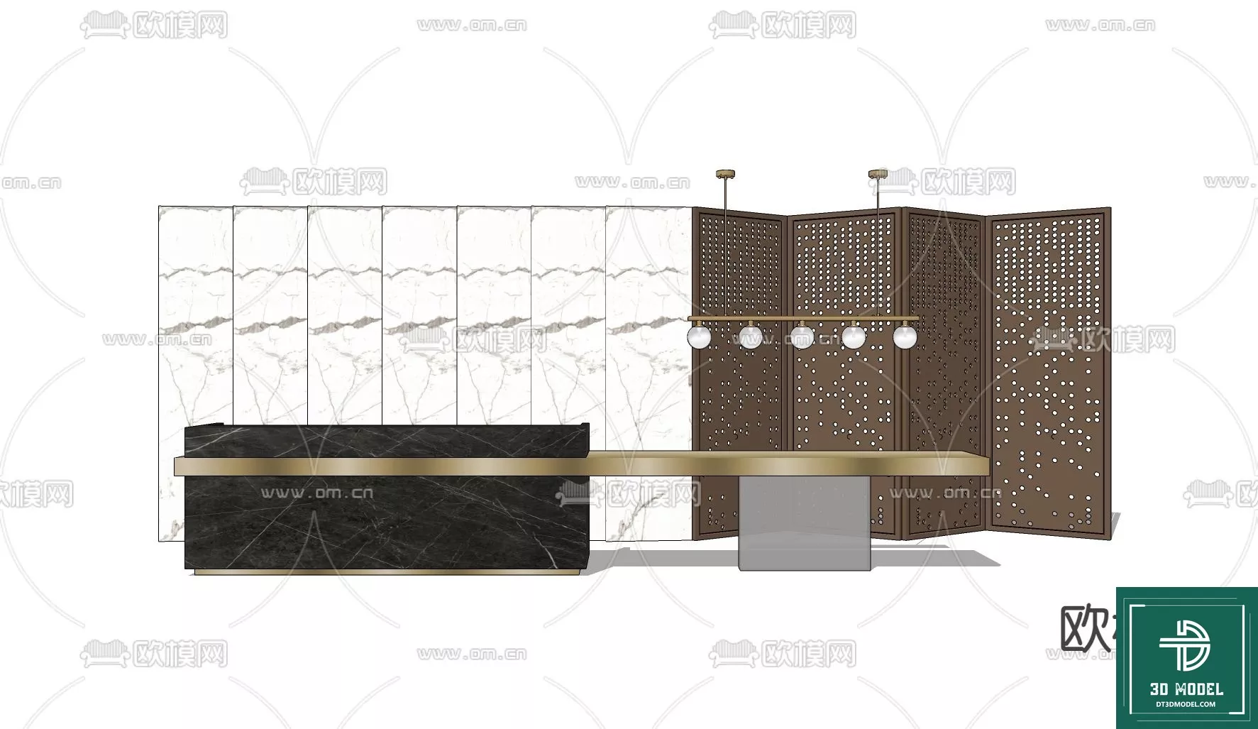 NEO CLASSIC RECEPTION - SKETCHUP 3D MODEL - VRAY OR ENSCAPE - ID17245