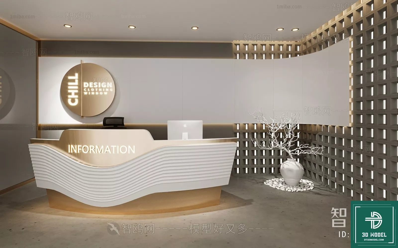 NEO CLASSIC RECEPTION - SKETCHUP 3D MODEL - VRAY OR ENSCAPE - ID17269