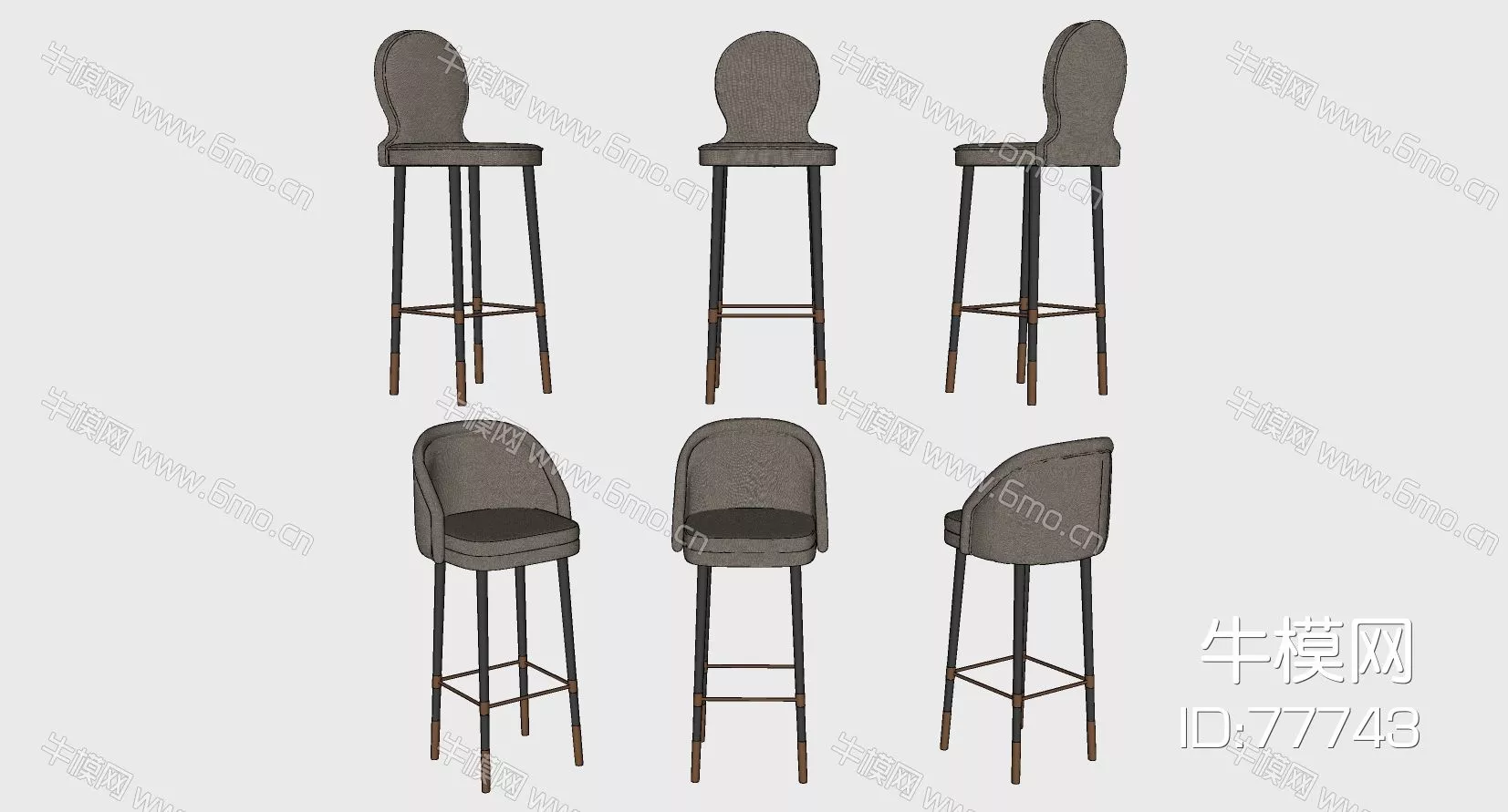 NORDIC BAR CHAIR - SKETCHUP 3D MODEL - ENSCAPE - 77743