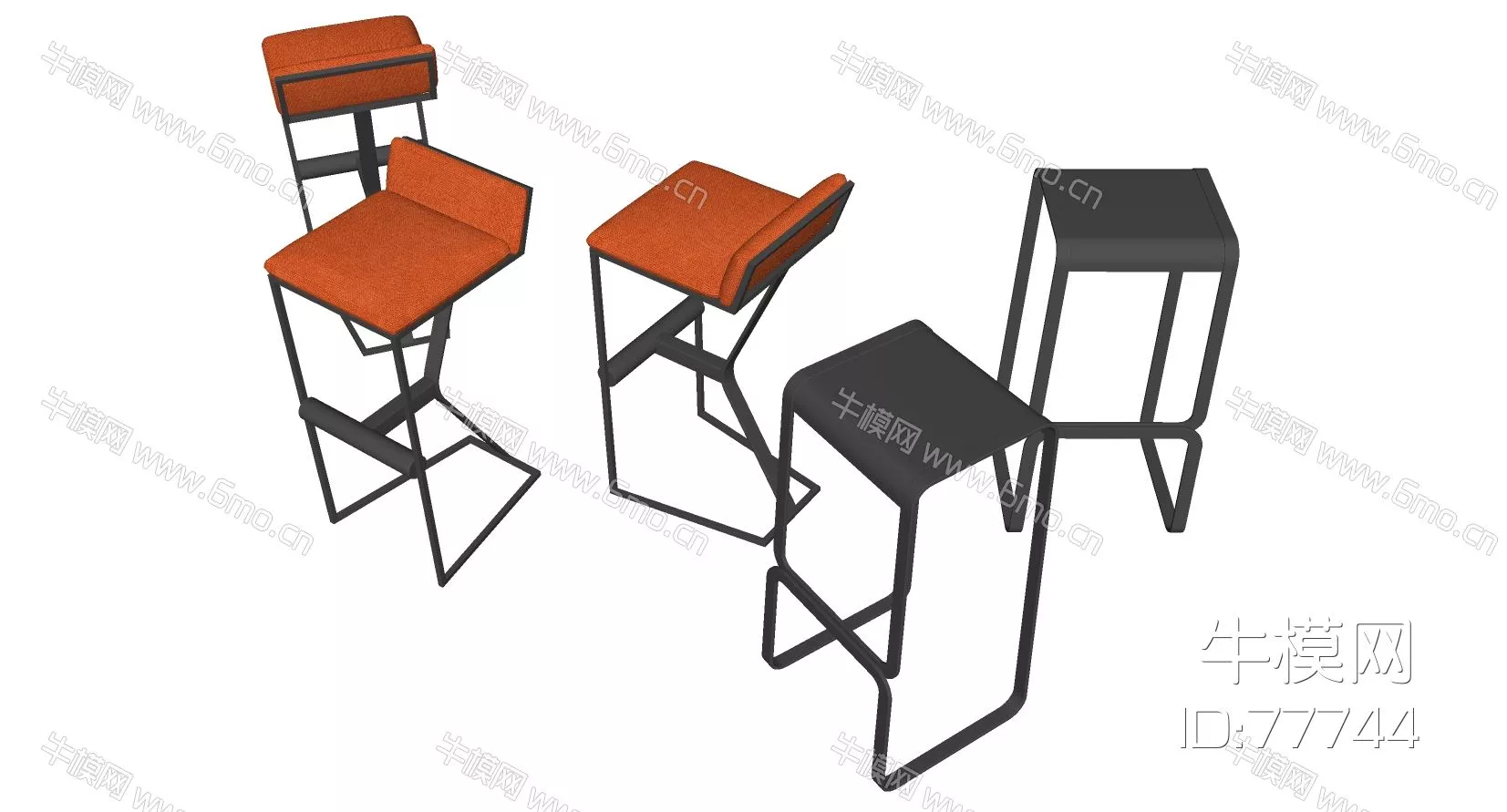 NORDIC BAR CHAIR - SKETCHUP 3D MODEL - ENSCAPE - 77744