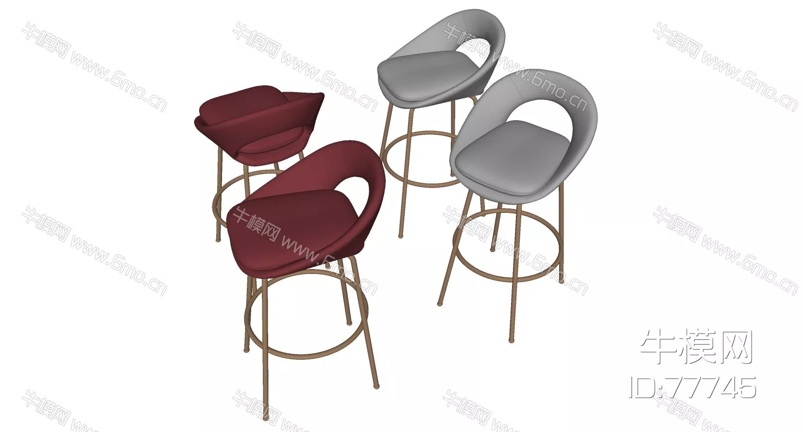 NORDIC BAR CHAIR - SKETCHUP 3D MODEL - ENSCAPE - 77745