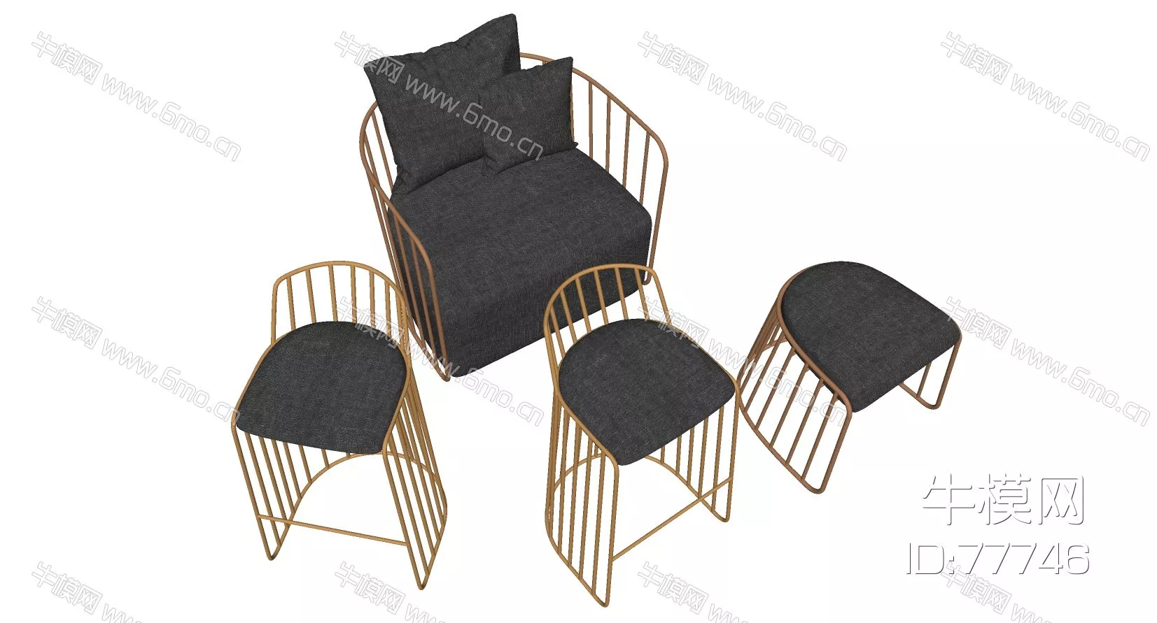 NORDIC BAR CHAIR - SKETCHUP 3D MODEL - ENSCAPE - 77746