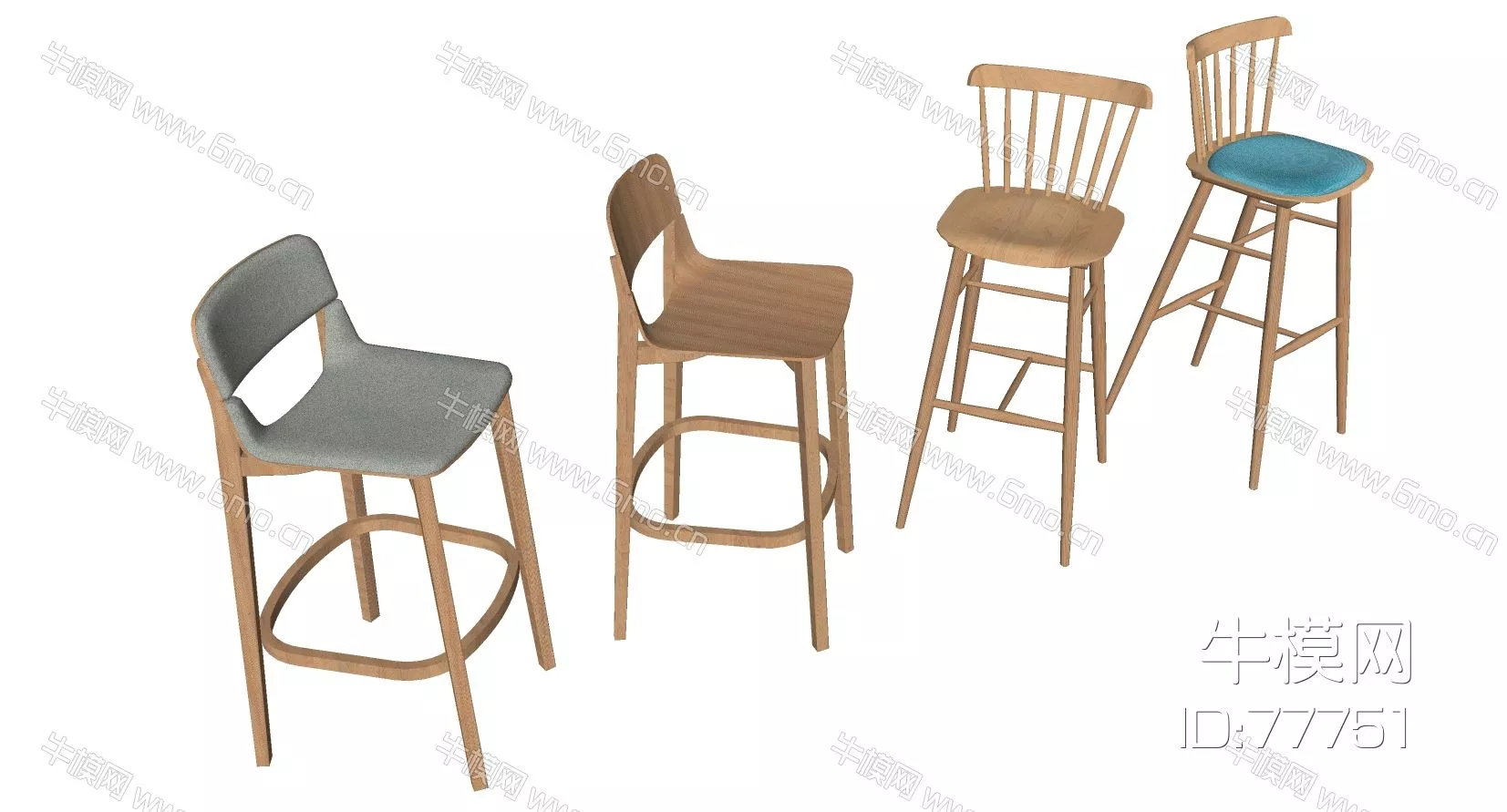 NORDIC BAR CHAIR - SKETCHUP 3D MODEL - ENSCAPE - 77751