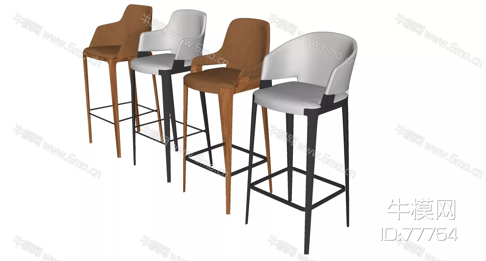 NORDIC BAR CHAIR - SKETCHUP 3D MODEL - ENSCAPE - 77754