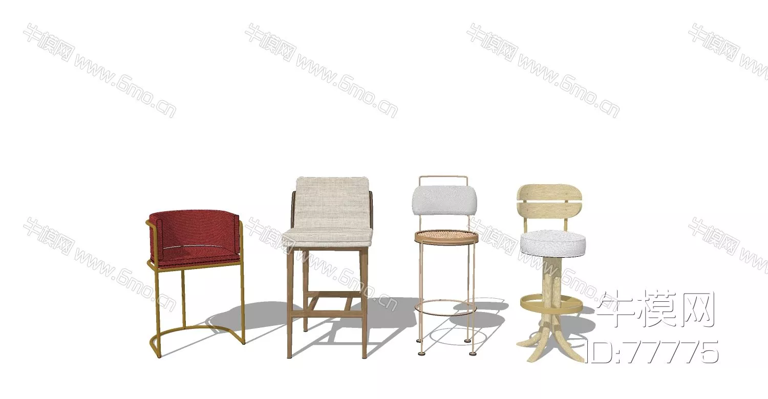 NORDIC BAR CHAIR - SKETCHUP 3D MODEL - ENSCAPE - 77775