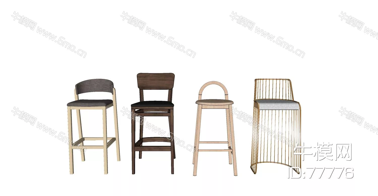 NORDIC BAR CHAIR - SKETCHUP 3D MODEL - ENSCAPE - 77776