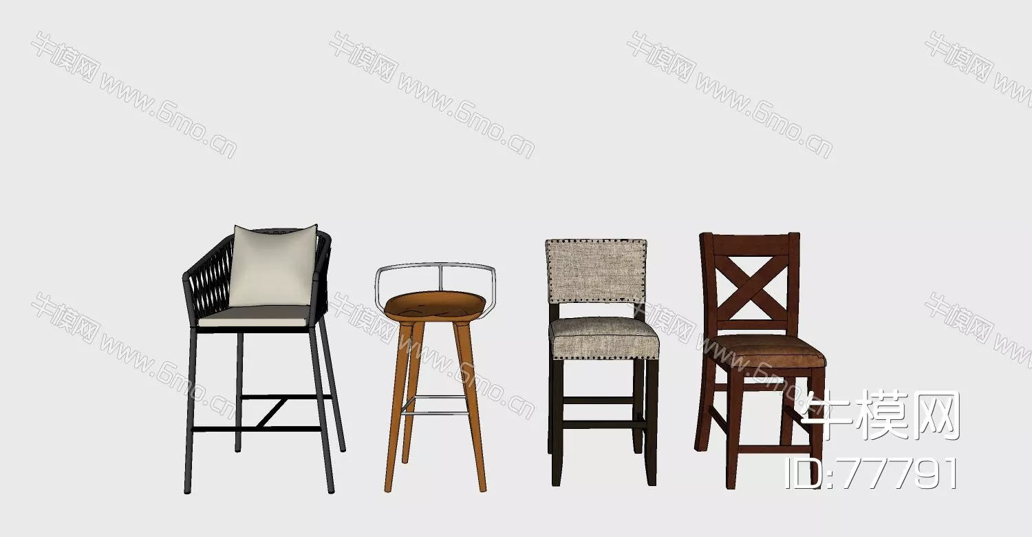 NORDIC BAR CHAIR - SKETCHUP 3D MODEL - ENSCAPE - 77791