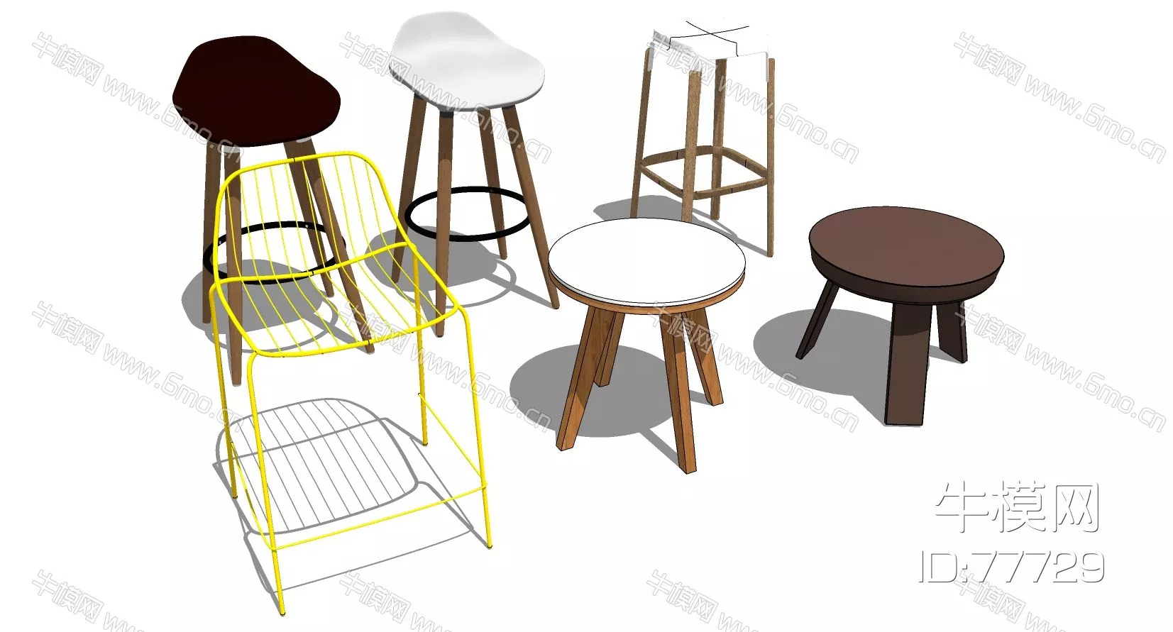 NORDIC BAR CHAIR - SKETCHUP 3D MODEL - VRAY - 77729